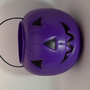 Vintage Purple GENERAL FOAM Blow Mold Jack-O-Lantern Pumpkin Candy Bucket